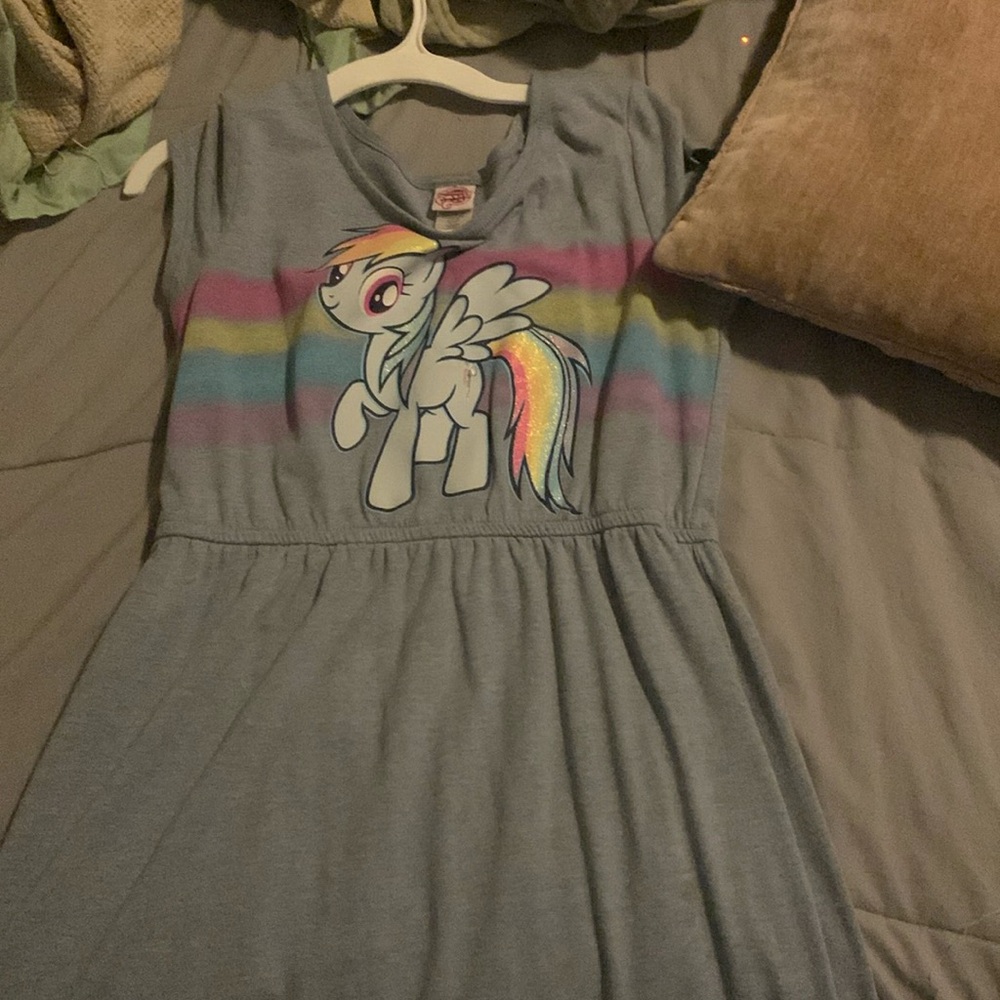 My little pony brand kids XL rainbow dash dress ombré from light blue to navy